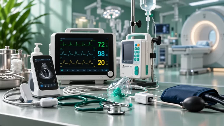Medical devices whose disposal is regulated, such as a patient monitor, infusion pump, portable ultrasound unit, stethoscope and blood pressure cuff