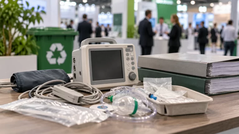Medical devices and files symbolising device disposal regulation. Illustrative image.